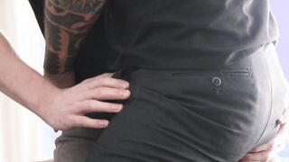 Muscular daddy Dolf Dietrich moans from Cole Blues massive dick in his ass