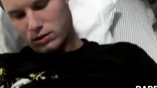 Cute Tyler Andrews wakes up from his long nap feeling horny and wanks himself off