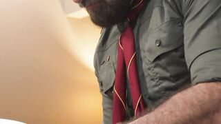 Bearded scoutmaster Felix Kamp rim jobs young Maxx while he handjobs his dick