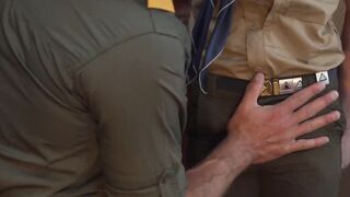 The innocent and new scout member Austin Young got fucked in bareback by his scoutmas
