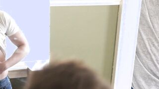 Luke Hudson wrapped his sexy mouth around Mr. Wheeler's cock before swallowing it who