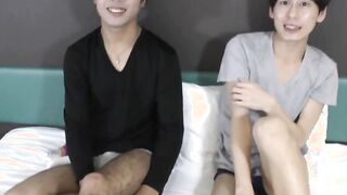 Asian youthful person blows dick and gets pounded until cumming