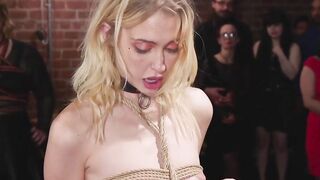 Blonde and ebony punished at party