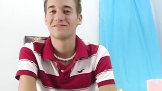 Devin Becker a small gay man jerks off while playing with dildo