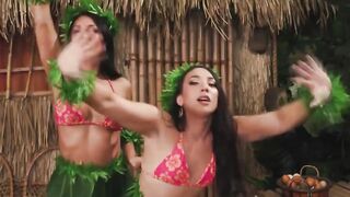 Lucky dude stranded in island and fuck two shemale