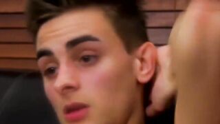 Youthful person jerks himself off subsequent to giving a meeting on cam