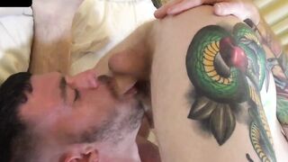 Seamus rides Brogan Reed's cock like a pro sliding bareback into his hole and fucks h