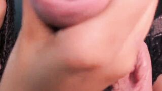 Ugly shemale  gets a blowjob from a skinny black woman