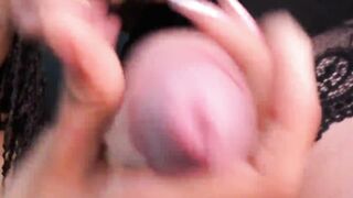 Ugly shemale  gets a blowjob from a skinny black woman