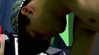 Jason Valencia jolting off his large twink dick until jizzing
