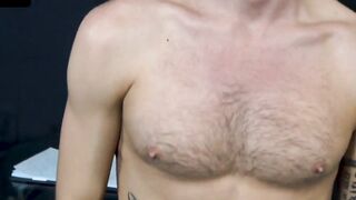 Riley Ross is on all fours with his mouth open and eagerly swallowing down his top's