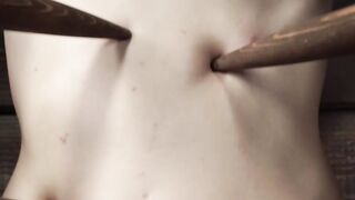 Babe endures pain in a Vampire trap