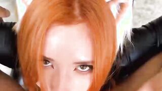 Stepsister in a Collar Deep Sucking Big Dick Lover
