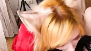 Sex with a fox in pussy and ass