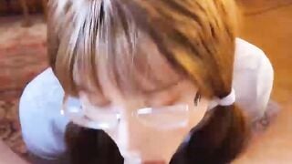 Brother Fucked Sexy Sister in Stockings and Cum on Face
