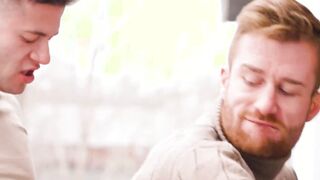 Gays anal fuck outdoors at snow