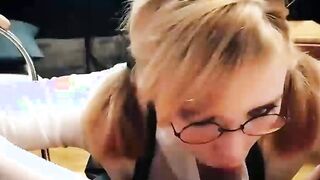 Cute Excellent StepSister Diligently Sucks Dick
