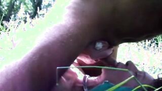 JIZZ IN HER MOUTH IN FOREST 2