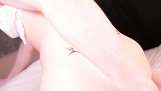 Hot blonde Shemale Wildly jerk her cock and ass on cam