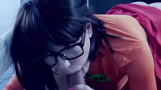 Busty Velma throats and rides Freds dick