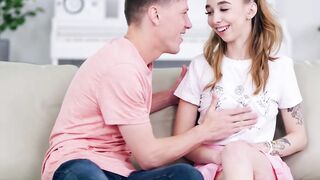 Boy playing with girlfriend when mom comes home