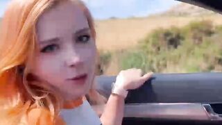 Girl Sucking Dick Stranger in Car and Fuck on a Rest