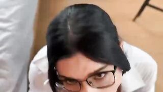 Horny Secretary Sucks and Fucks Bosss Di