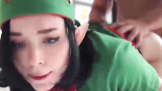 Gift from Christmas Elf Hot Blowjob and