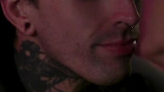 Cuffed and chained shemale fucked