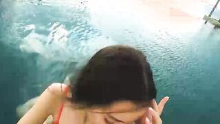 Accidentally Cum in her Pussy near the Rooftop Pool
