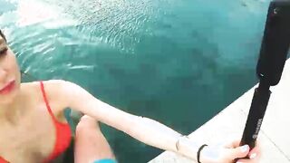 Accidentally Cum in her Pussy near the Rooftop Pool