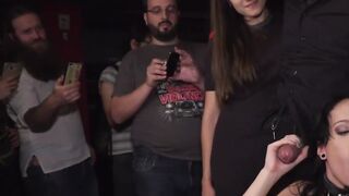 Slave on a leash gang banged in public