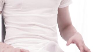 Master Tucker Barett teased the boy's hardon with his lips and the tip of his tongue