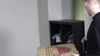 Pizza delivery boy Riley Mitchell went straight for Connor's big dick to suck and dee