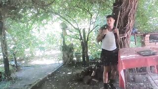 Nico having an outdoor bareback fuck