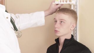 Caleb Anthony moaned with pleasure as Dr Wolf fingers his smooth and tight hole