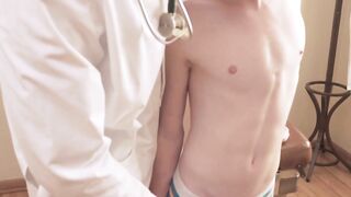 Caleb Anthony moaned with pleasure as Dr Wolf fingers his smooth and tight hole