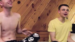 Austin Young got horny after seeing his cousin's bulging cock in a tight pair of brie