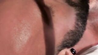 Jock Axel Abysse jerked and pounded on a hairy huge fist of hunky Drew Sebastian
