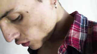 Latino Nicolas and Francis showered with my gooey cum after worshipping my cock