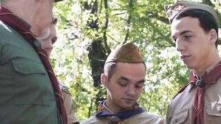 The scoutmasters anal fuck Jack Bailey and Marcus Rivers plus another boy scout fucki