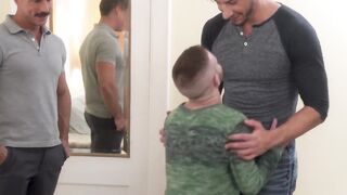 Asher Richards moans with pleasure as his muscular dad thrusts his wet hole with all