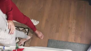 Mitch Cox barebacks Austin doggy style on the stairs before moving him to the ladder