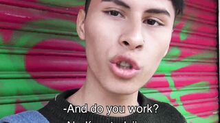 Sparkly eyed student Damon showers himself with my oozing hot cum
