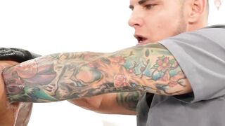 Sexy Wrex Wylde got a double fist fucked in a threesome by hunky Archer Croft and Bro