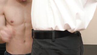 Austin Young and the doctor watched from the x-ray screen a bare cock throbbing in hi