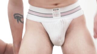 Bear coach surprise by twink athlete Tom Bentley stamina in bareback fucking
