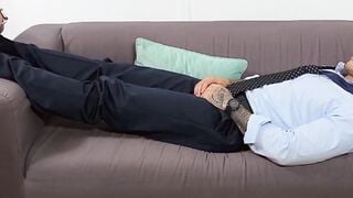 Tattooed Tony Eagle felt relief after getting his socks and feet worshiped by jock Da