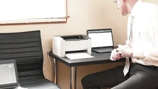 Dr Wolf got excited as Lucas Ryder releases a leak of pre-cum from his massive cock
