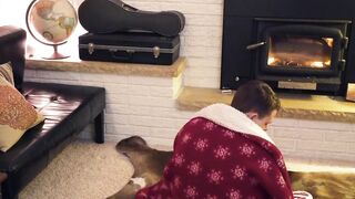 Austin's mouth got his dad Alex Killian's cock slippery enough to slide right in